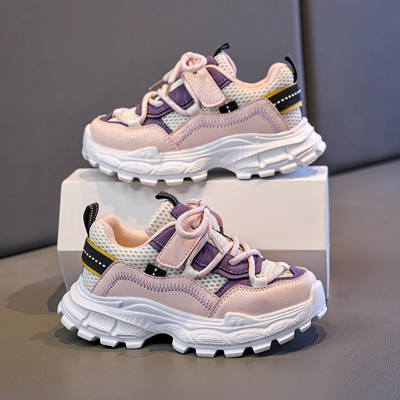 Children Mesh Sneakers Chunky Lightweight Girls Boys Sports Shoes Back To School Non-slip Kids' Causal Shoes Running Breathable