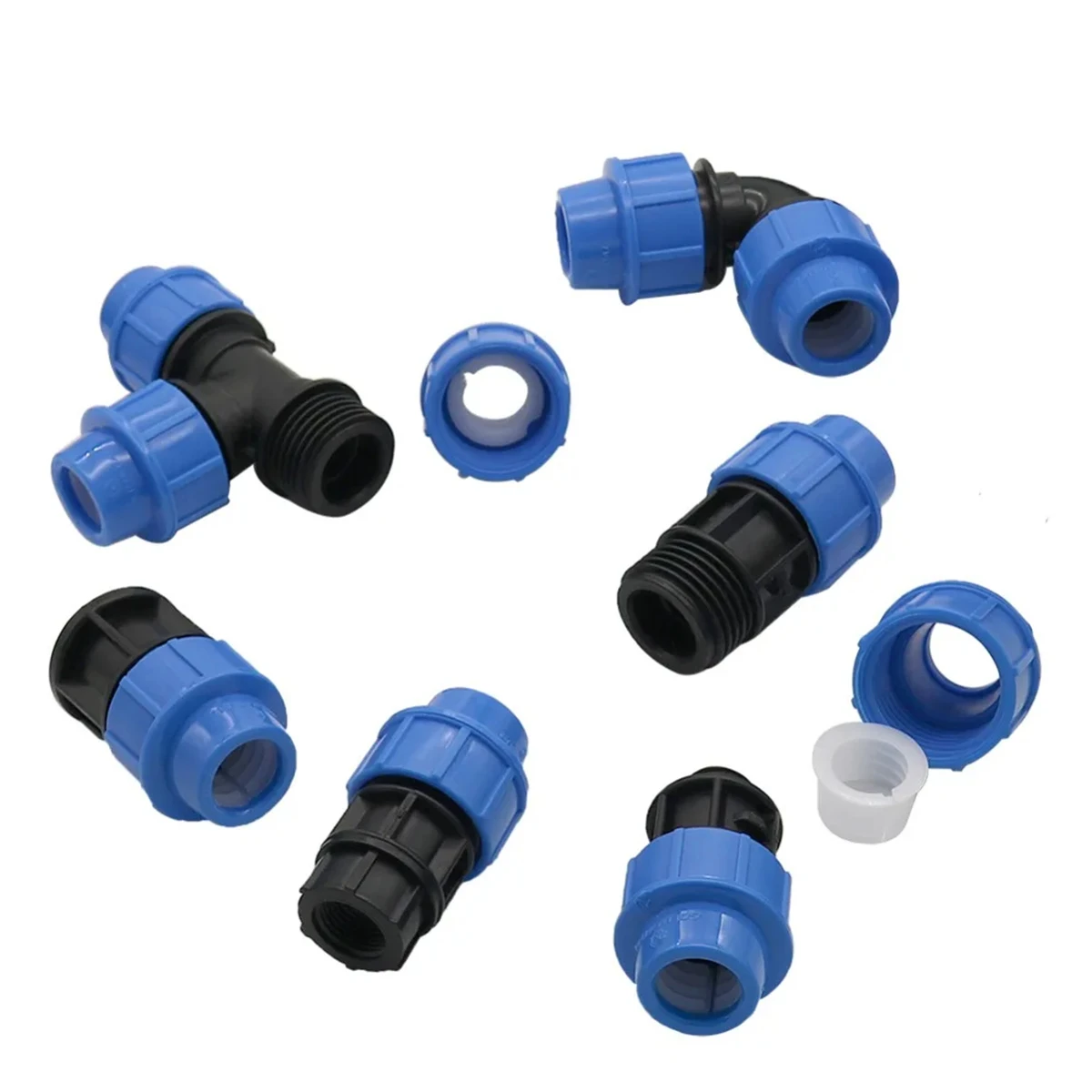 ID20/25/32mm lurus Tee siku konektor 1/2 "3/4" 1 "Female/Male Thread adaptor Splitter Valve cepat pipa air Fitting