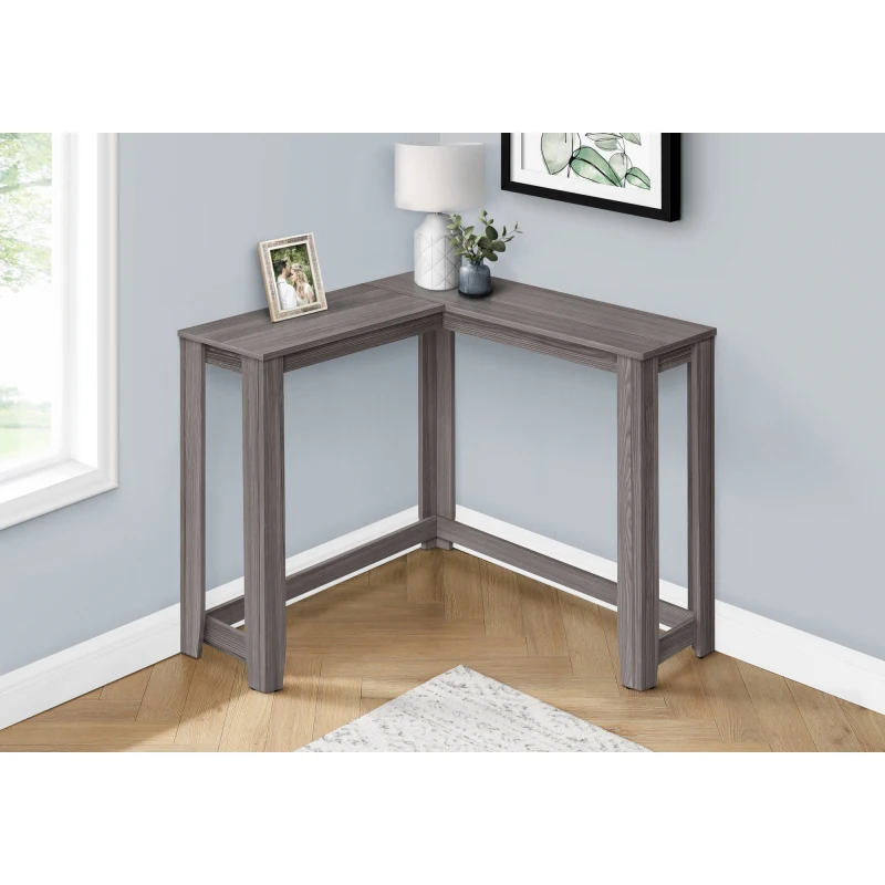

Accent Table, Console, Entryway, Narrow, Corner, Living Room, Bedroom, Grey Laminate, Contemporary, Modern