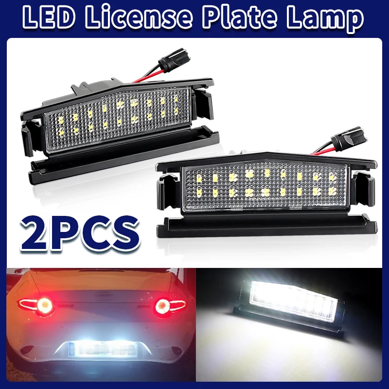 2Pcs Error Free LED License Plate Light For Mazda 2 2015-up MX-5 Miata Roadster MK IV 2015-up Number Plate Lamps OEM:D09H-51-270