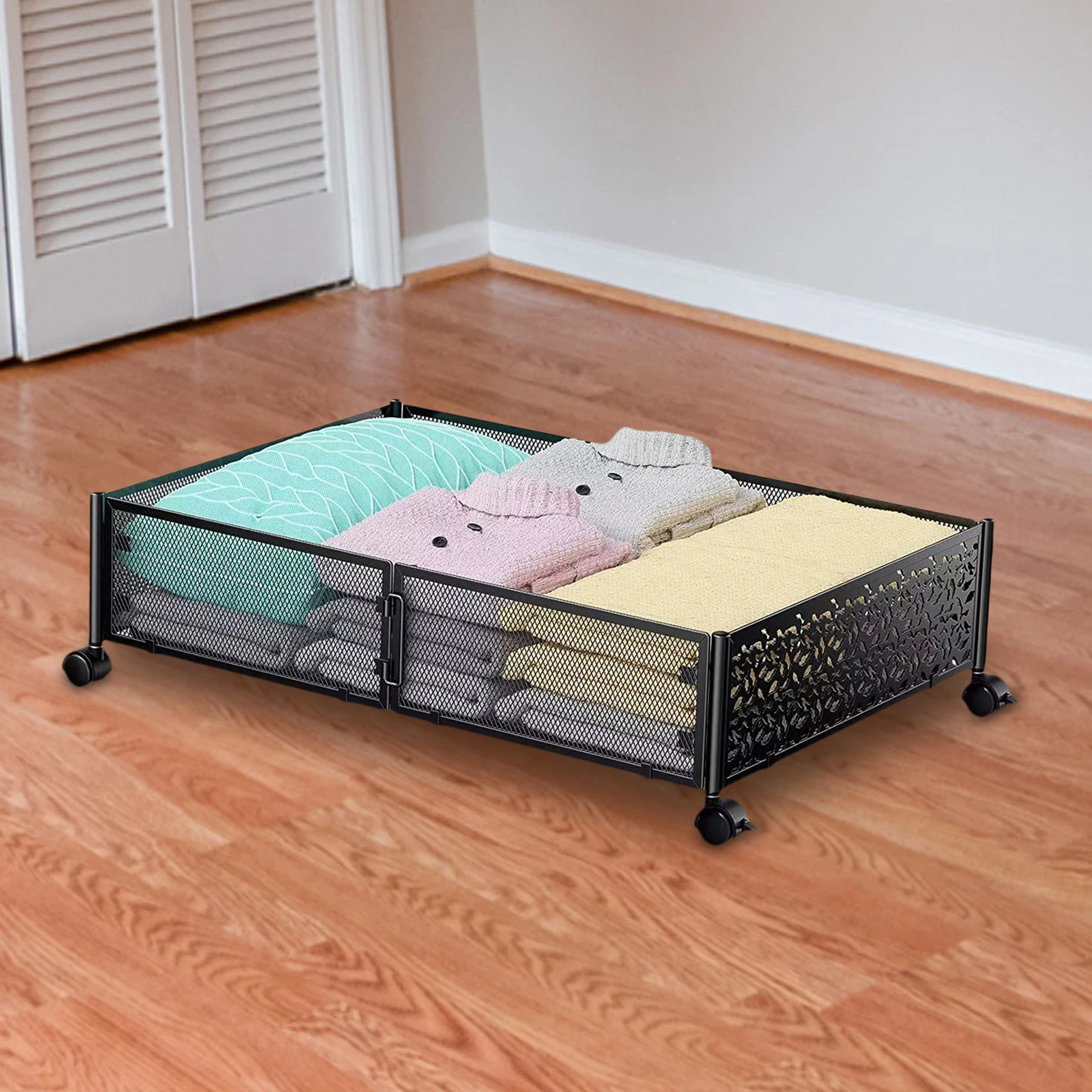 Under The Bed Storage Container with Wheels Tool Free Assembly Under Bed Shoe Storage Organizer Bin Drawer for Drawer Dorm