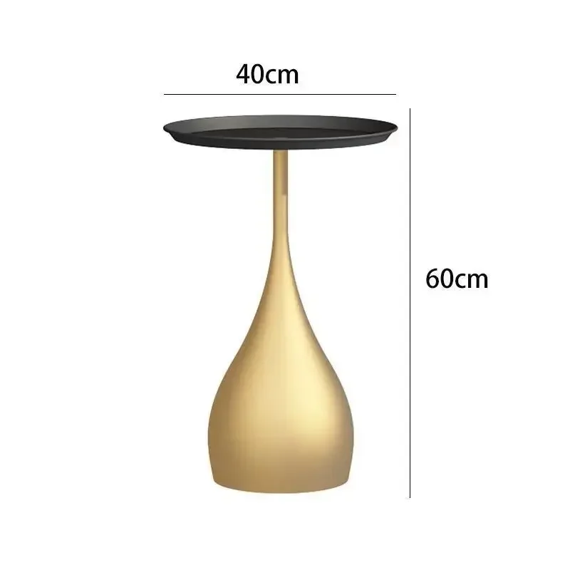 Basse-mesa auxiliar pequeña para sala de estar, mesa de centro redonda dorada, consola de Metal, mesita de noche, muebles de dormitorio