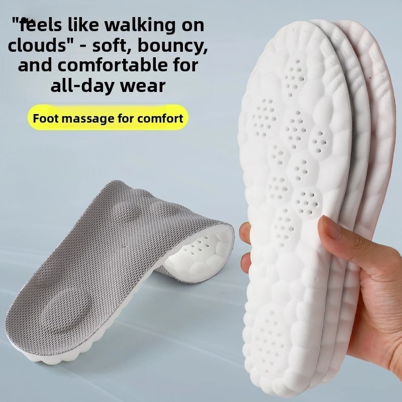 Sports Insoles - PU Full-Length Insoles with Cloud-Like Cushioning Odor-Resistant Breathable, High Elasticity & Shock Absorption