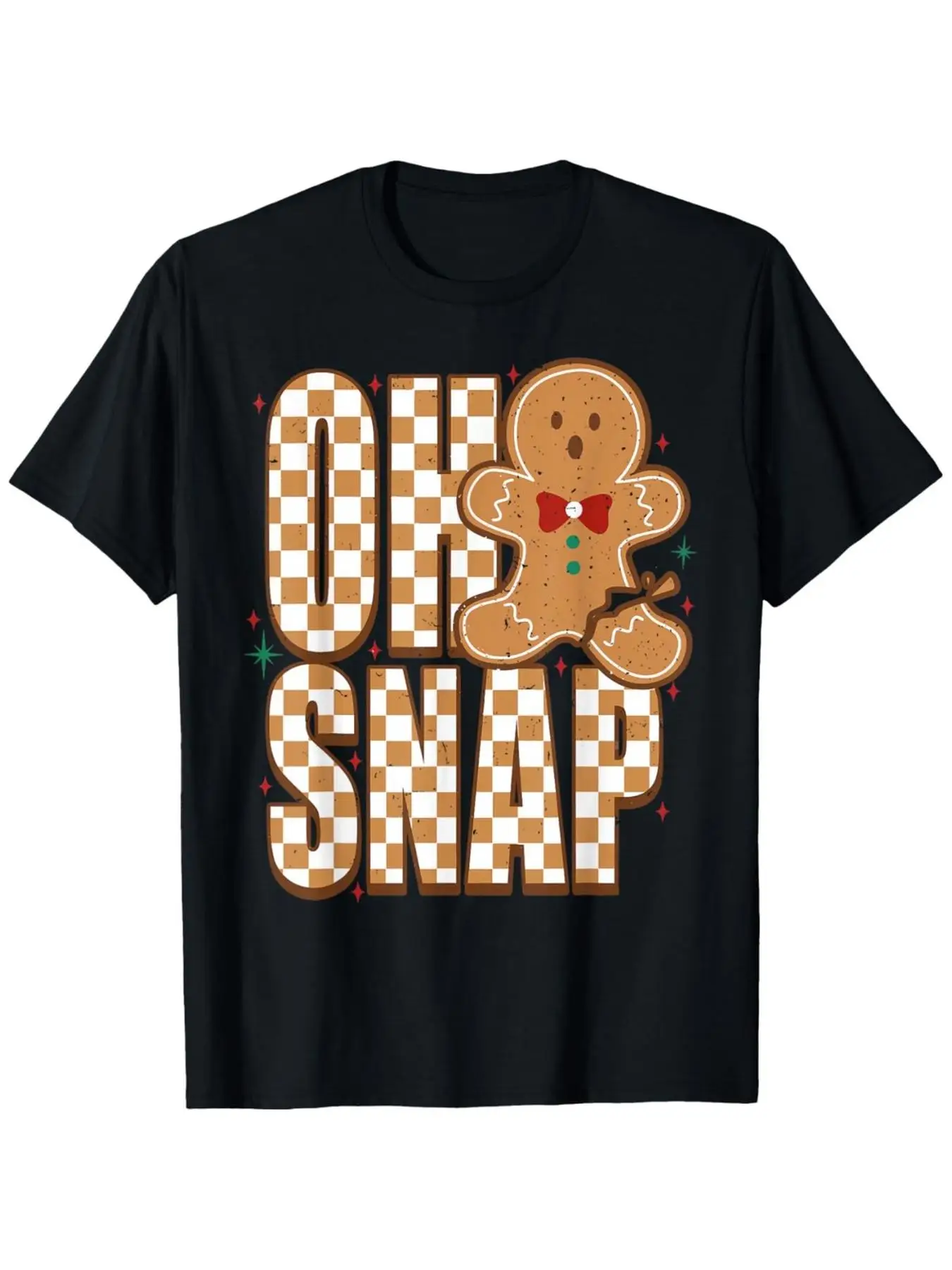 Funny Gingerbread for Man Dancing Print T-Shirt - Ultra-Soft Breathable Comfort Fit Crew Neck Tee for Men & Women, Gingerbread C