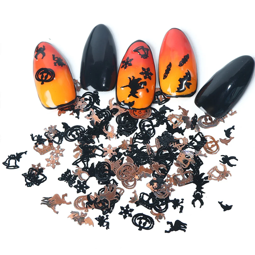 Halloween unhas adesivos, abóbora, morcego, delicado, 4pcs