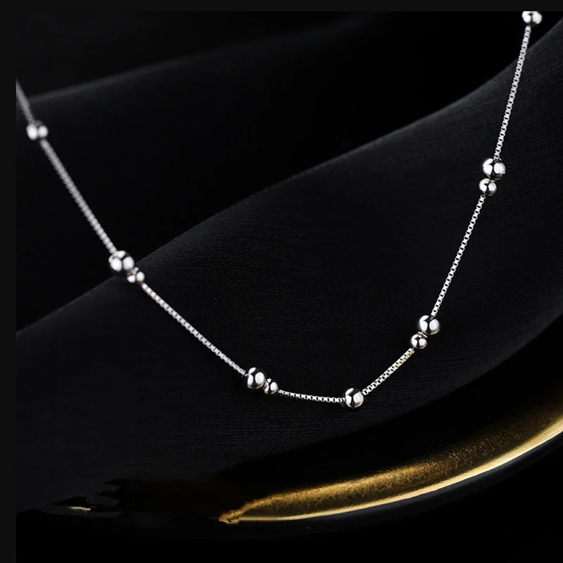 925 Sterling Silver Geometric Round Bead Ankle Chain 2024 New Sexy Ankle Chain Jewelry Fashion Jewelry Birthday Gift