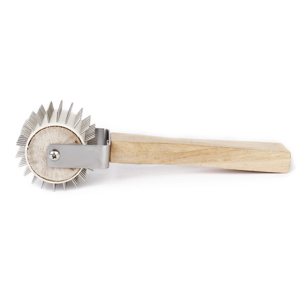 Needle Roller Honeycomb Uncapping Wooden Propolis Collector Stainless Steel Beekeeping Tool for Pressing Honeycombs Extraction