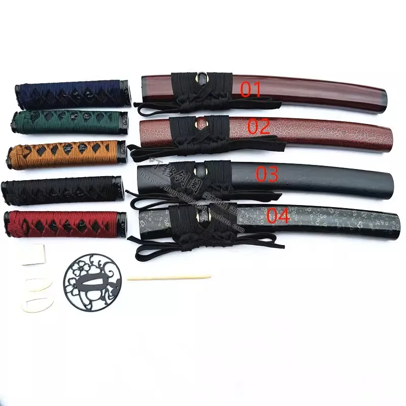 

DIY Kendo Bushido Iaido Katana Wakizashi Sword 15cm Tsuka & 35cm Saya Sword Fitting Accessories