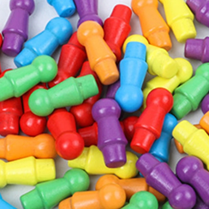 

60 шт. Красочная игровая доска замена шахмат деревянные колышки стратегии на запасные шахматы для детей легко в использовании