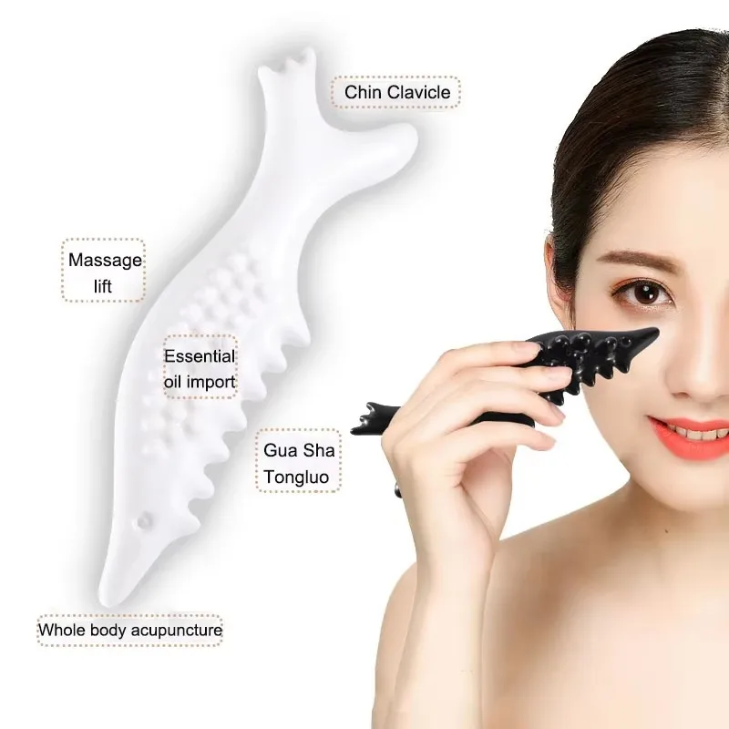 Ceramic Fish-Shaped Neck Gua Sha Massager Head Face Scratcher Body Treatment Massage Tool Face Lift Multifunction Guasha Beauty