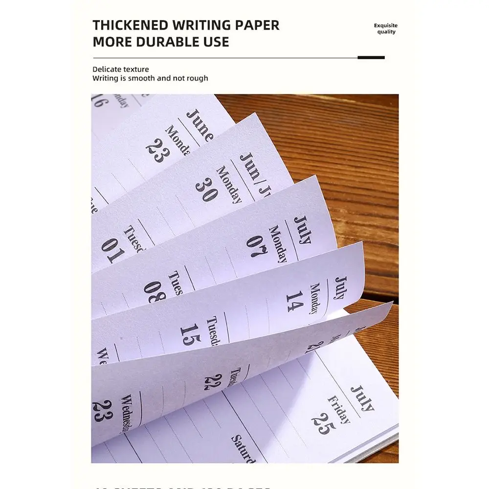 Time Management 2025 English Agenda Book Daily Plan Leather 2025 A6 Pocket Notebook Taking Notes To Do List