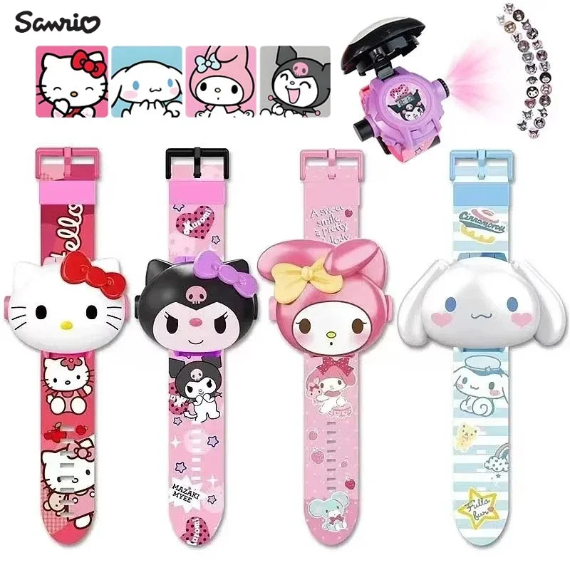 Kawaii ثلاثية الأبعاد الإسقاط ساعة رقمية Kawaii مرحبا كيتي كورومي سينامورول أنيمي عمل الشكل لعبة ساعة الوجه ألعاب أطفال شعبية