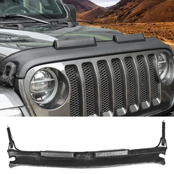 Black PU Leather Car Front Hood Protector Guard Engine Cover for Jeep Wrangler JL Gladiator JT 2018-2023 Exterior Accessories