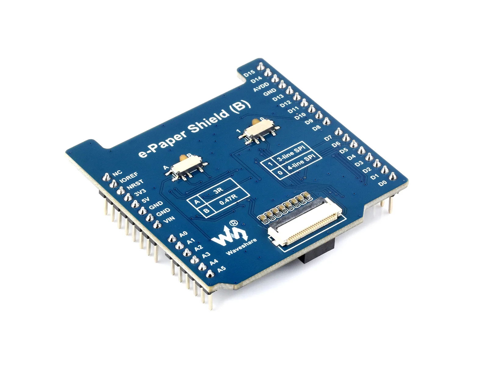 Universal E-Paper Raw Panel Driver Shield (B) For NUCLEO  Arduino, Onboard MX25R6435F Flash Chip Supports Expanding External RAM