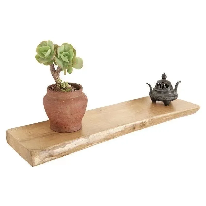 Wood Floating Shelf Display Shelves Kitchen Home Decor Stand Retro Bathroom Organizer Wall Art Design Holder Home Organizers