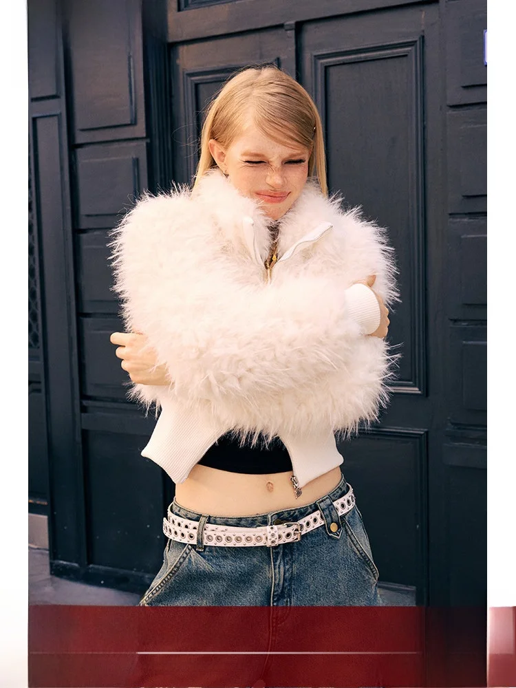 

Женская зимняя теплая шуба BeerBro American Sle Spicy Girl из искусственного меха с эффектом утяжки талии, новая модель...