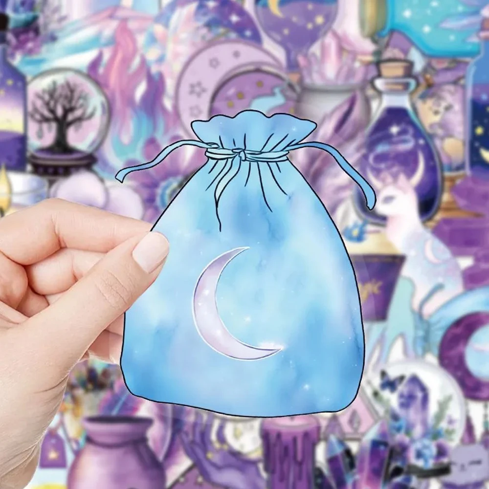 10/30/50/100 قطعة ليزر شفاف لطيف ماجيك الساحرة الكتابة على الجدران ملصقات الجمالية PET DIY بها بنفسك حقيبة الهاتف المحمول ملصق مضاد للمياه #4