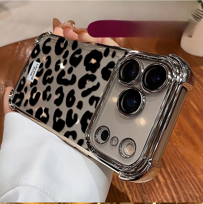 Luxury Leopard Print Case For Samsung Galaxy S26 Edge S24 S25 Ultra S23 Plus S24FE S25FE Shockproof Soft Transparent Cover