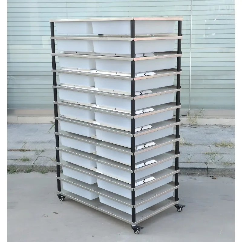 

Custom Size Black PP Reptile Hatchling Rack Shelf Gecko Lizard Python Snake Breeding Rack System Plastic Tubs Heating Dot