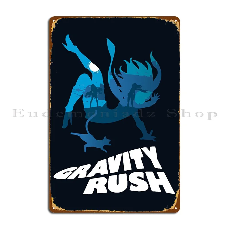 Gravity Rush Metal Sign Cinema Kitchen Cinema Printed Wall Mural Tin Sign Poster