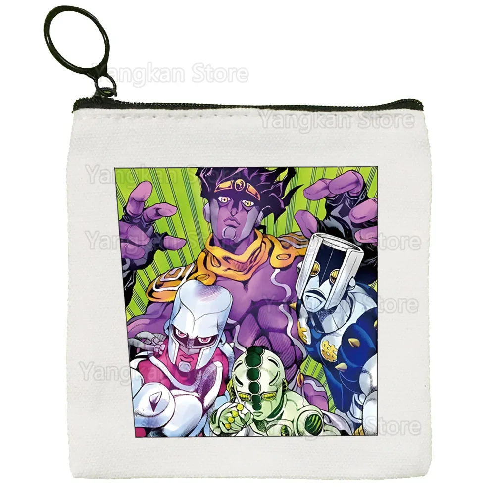 JoCage Ives Arre Adventure-Porte-monnaie en toile, petit sac carré, rangement pour clés, carte, dessin animé