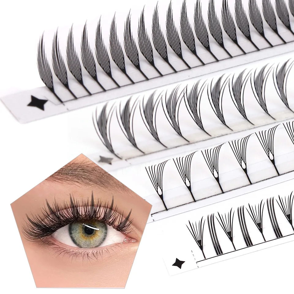 

AGUUD Comic Spire Eyelash Extension Natural Manga Lashes Premade Fans Anime Eyelashes Feather Shape Pteris Lashes Makeup Cilios