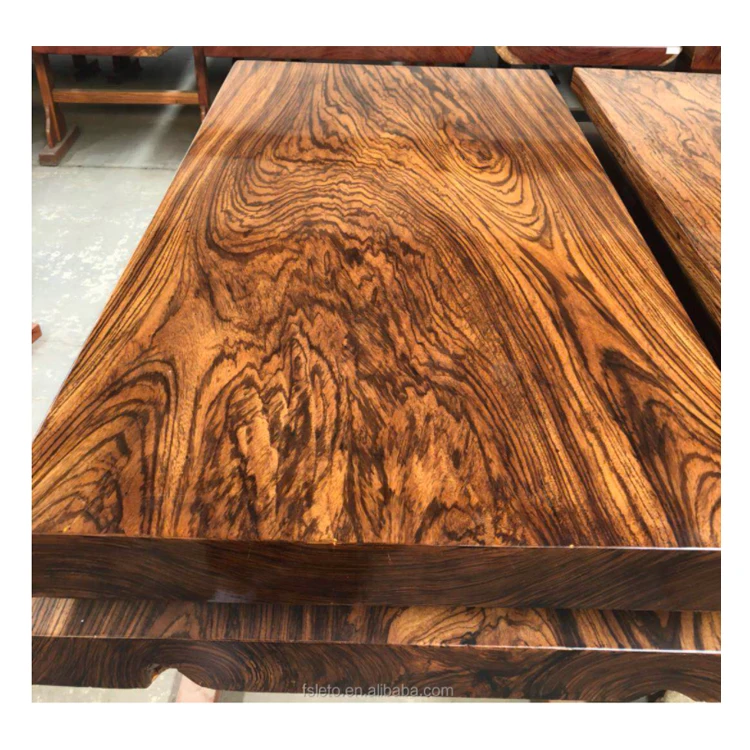 Factory Wholesale African Zebra Wood Slab Solid Wood Dining Table Top Dining Room Furniture And Bar Counter Top Custom Order