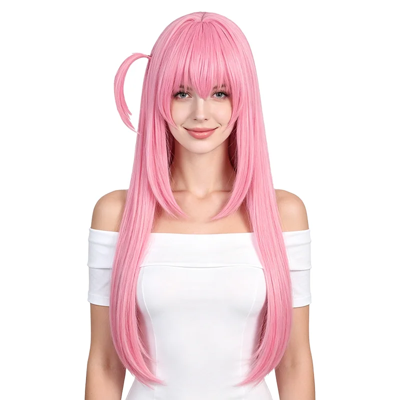 Anime Hitori Gotoh‌ Cosplay Wigs 32 Inch Long Straight Pink Heat Resistant Synthetic Hair For Women Halloween Comic Con Party