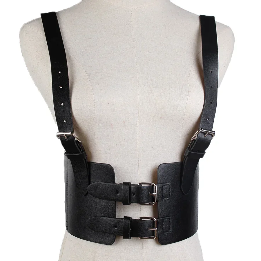 

Steampunk Women's Strap Harness Vintage Waist Cincher with Straps Wide Corset Belt