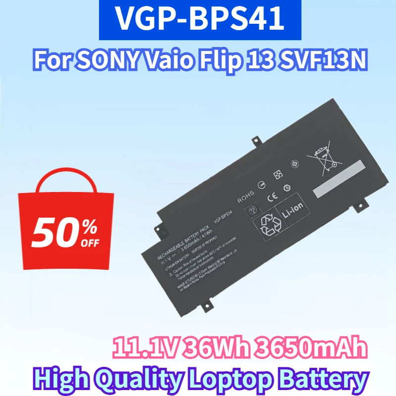 VGP-BPS41 11.1V 36Wh 3650mAh Li-ion Rechargeable Battery for SONY Vaio Flip 13 SVF13N SVF13N13CXB High Quality Loptop Battery