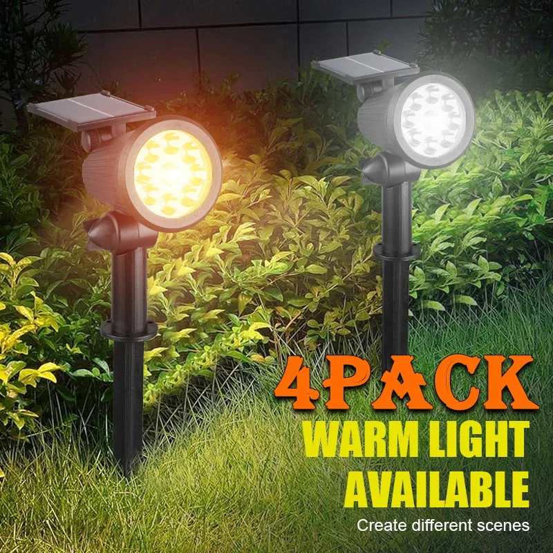 1/2/3/4Pcs Solar Powered 9LED Lamp Adjustable Solar Spotlight In-Ground IP65 Waterproof Landscape Wall Light Outdoor Lighting