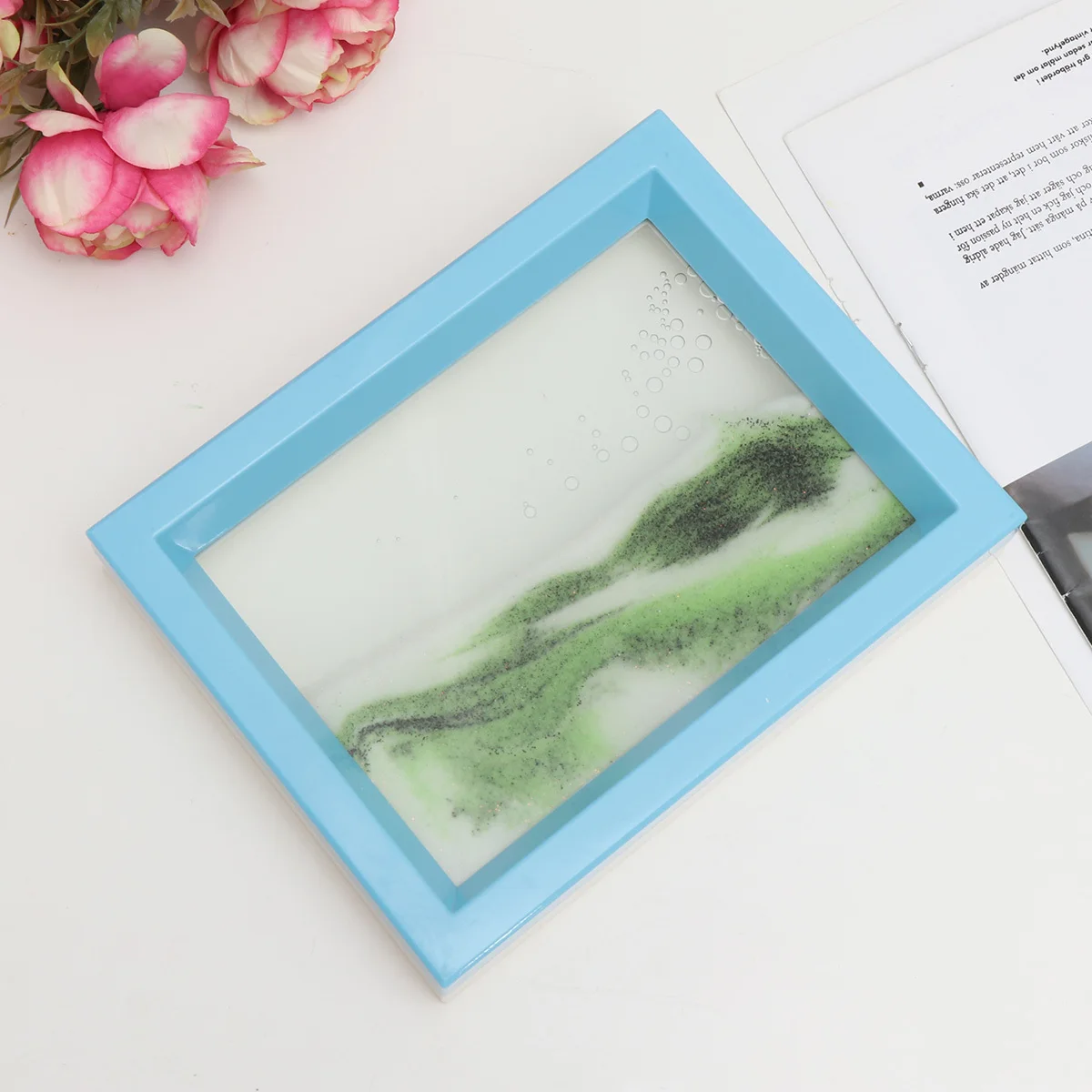 1 قطعة ثلاثية الأبعاد الفن الرمال المتحركة اللوحة العمودي إطار بلاستيكي الرمال المتحركة اللوحة اكسسوارات حساسة الرمال المتحركة اللوحة هدية للمنزل