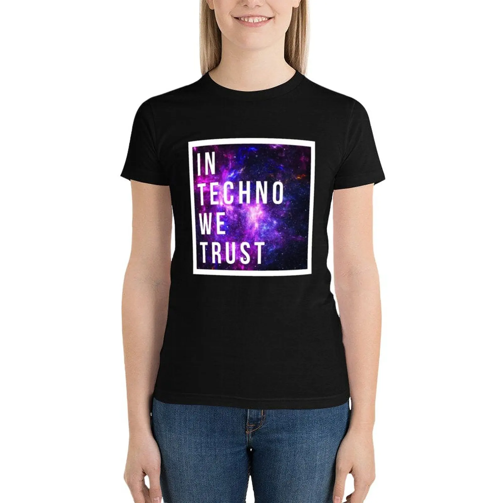 

In Techno we trust T-Shirt aesthetic clothes animal print shirt for girls new edition t shirts for Women