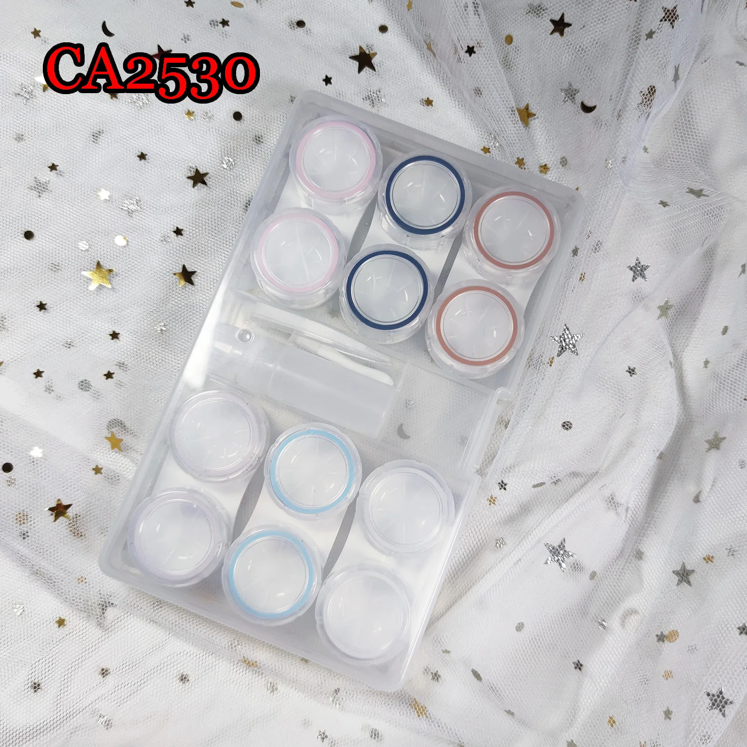 6pcs/set Big Contact Lens Case Pocket Box Convenient Travel Box for Lenses Container CA2530