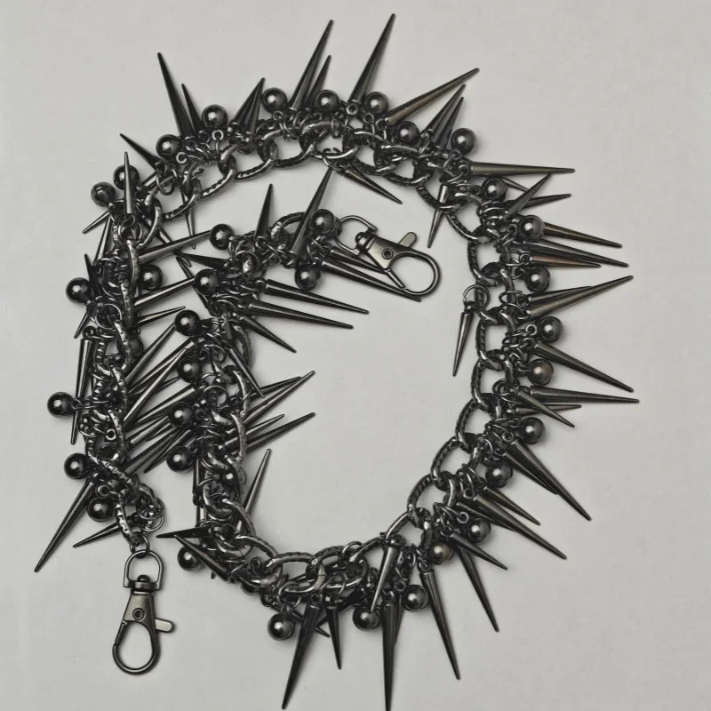 Original Y2K Heavy Metal Punk Doppel-schicht Niet Biker Hosen Kette Männliche Frau Mode Rock Und Roll Luxus Zubehör – Detail 12