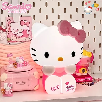 Kawaii sanrio hallo kitty pat nachtlicht mädchen schlafzimmer bett licht anime hello kitty nacht lampe desktop dekor verzierungen mädchen geschenk