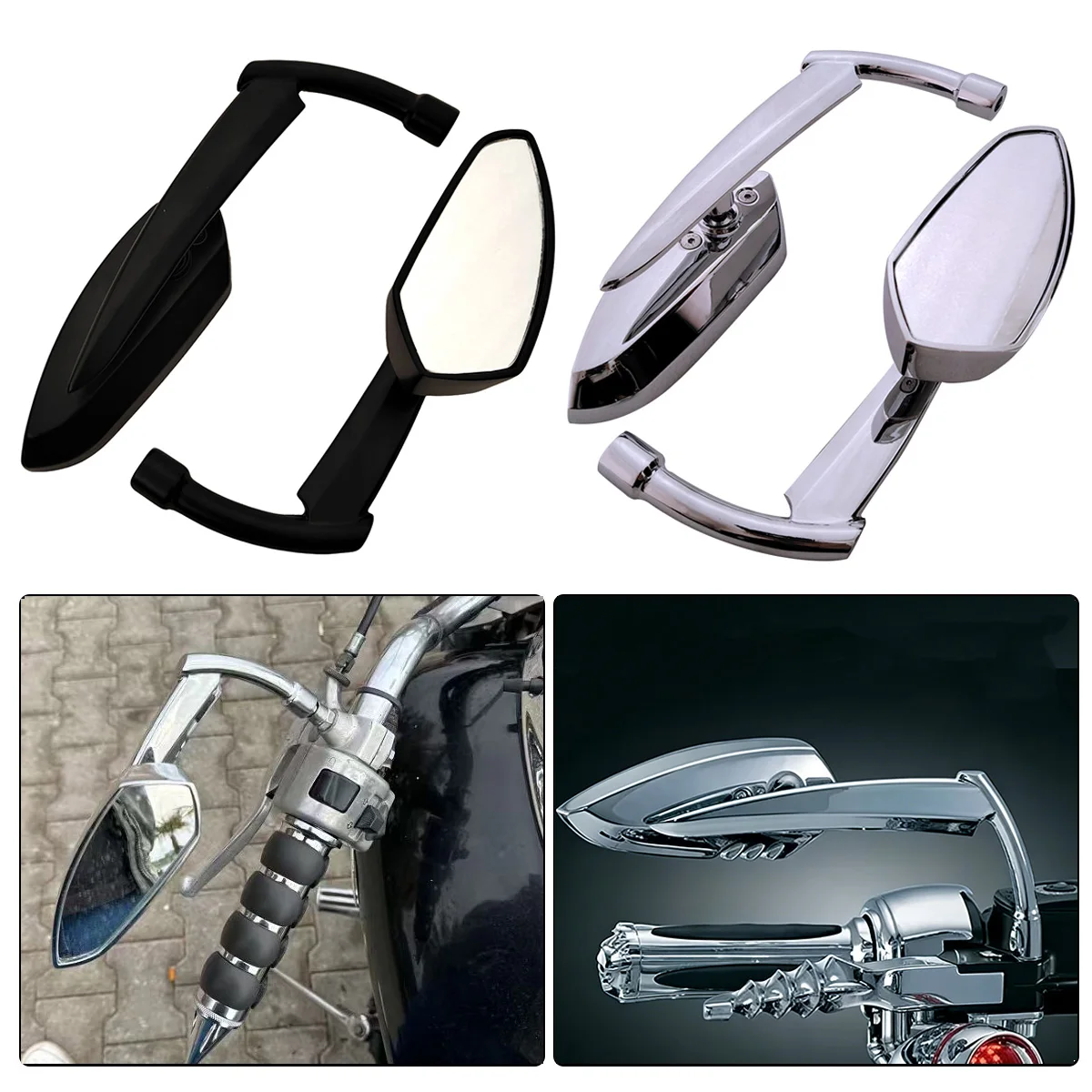 Motorcycle Parts Rear Side Mirrors For Suzuki Volusia Boulevard Marauder Intruder LC C109R C50 C90 M109R M50 S40 VL1500 VL800