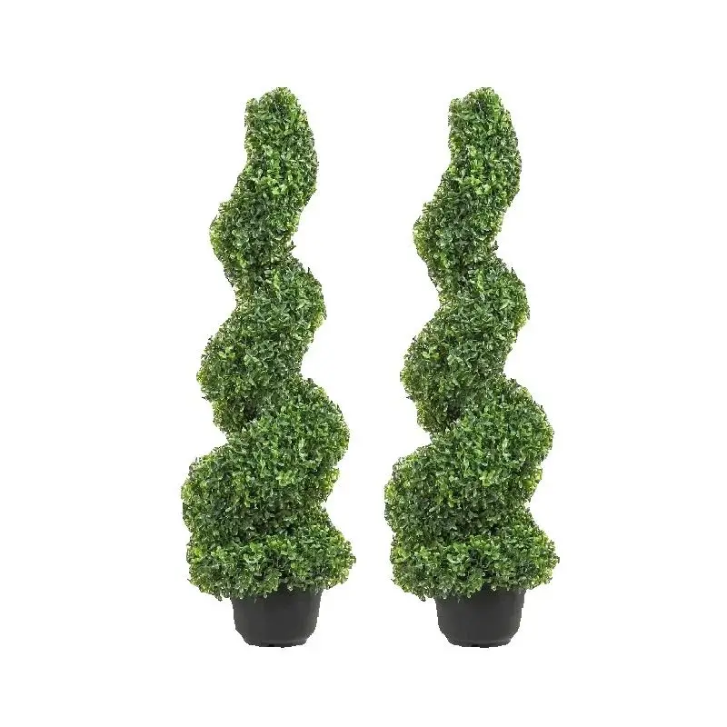 Artificial Boxwood Spiral Topiary Plant Decoration