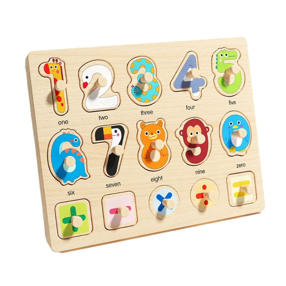 Planches à saisir à la main Montessori, jouets de forme assortie, Puzzle en bois de dessin animé, jeu de Puzzle Tangram intellectuel multifonction