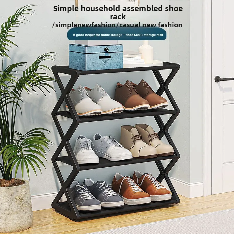 Heavy Duty X-shaped Shoe Rack - Space Saving, Easy To Assemble, Sturdy Metal Structure, Dust-proof Shoe Cabinet Type