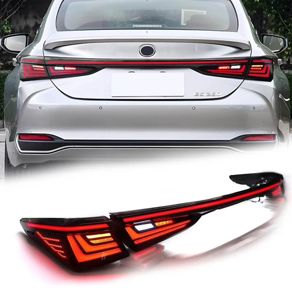 

Поп светодиодные сквозные задние фонари для Lexus ES ES200 19-24–1925 годы, полностью светодиодные DRL, автомобильные задние фонари в сборе, аксессуары для сигнала, лампа