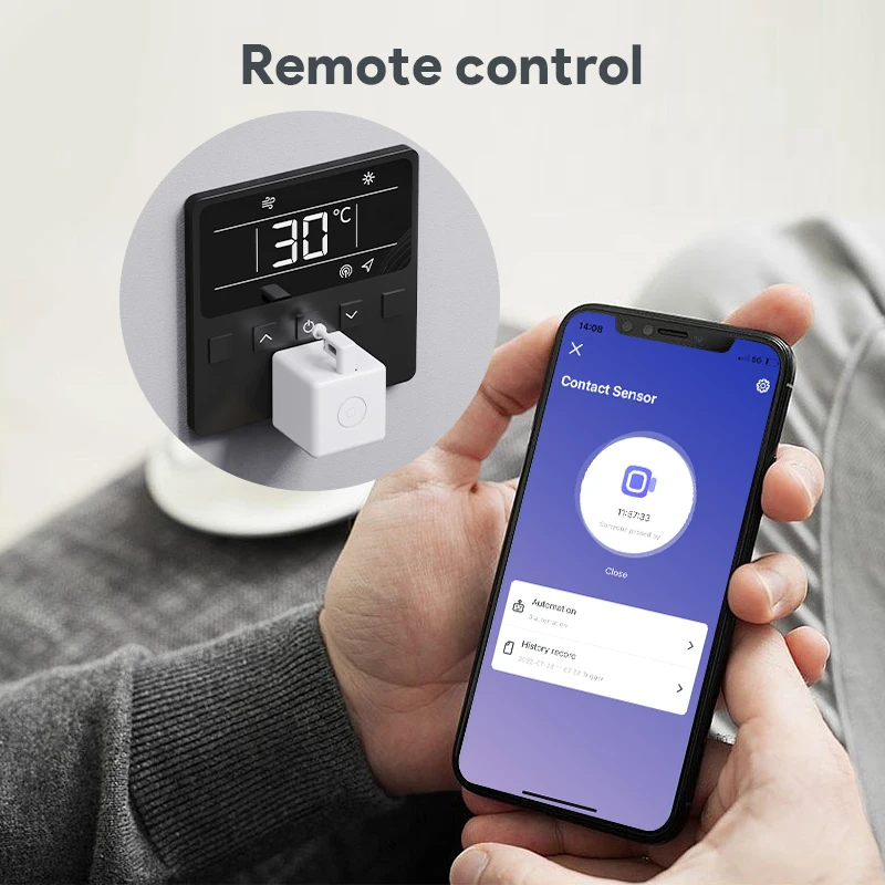 Tuya Smart Fingerbot Switch Bot Zigbee3. Bluetooth Type-C Akumulatorowy Pilot do Garażu, Zasłon, Robot z Alexa Google Home