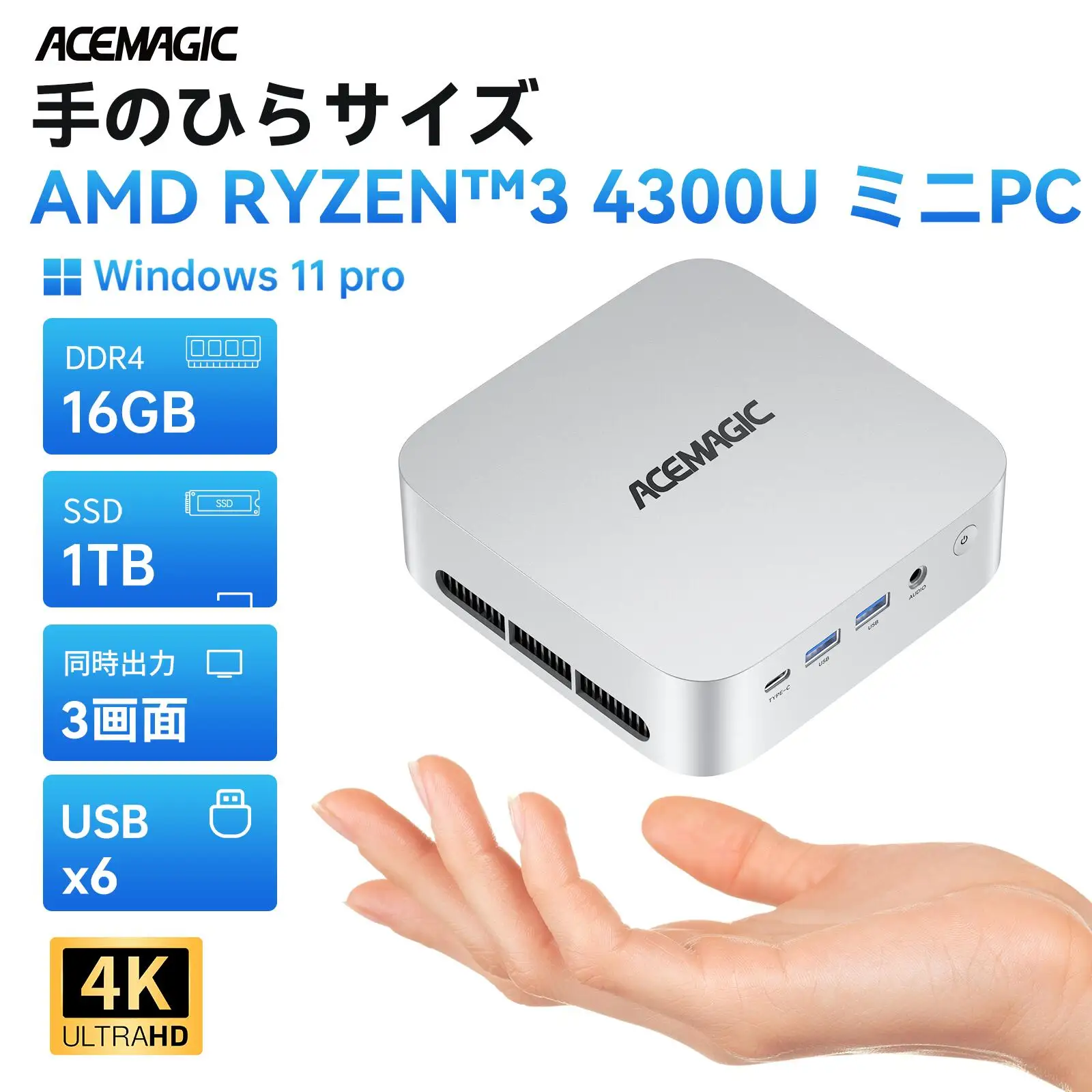 ACEMAGIC Ryzen 4300U Mini PC