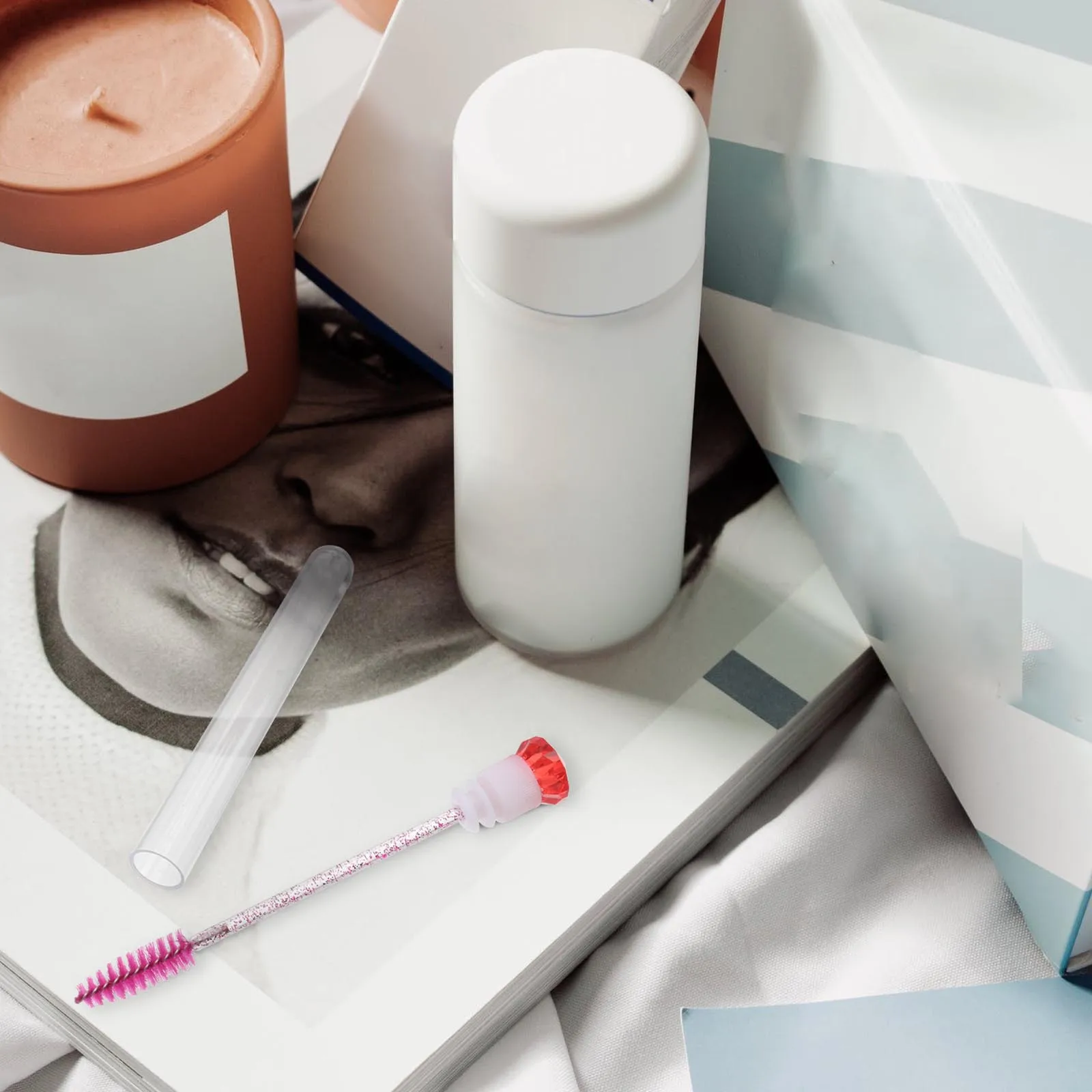 12 個のマスカラワンドセット 収納が簡単 交換可能なまつげブラシ 旅行 デート 出張用 マスカラブラシ