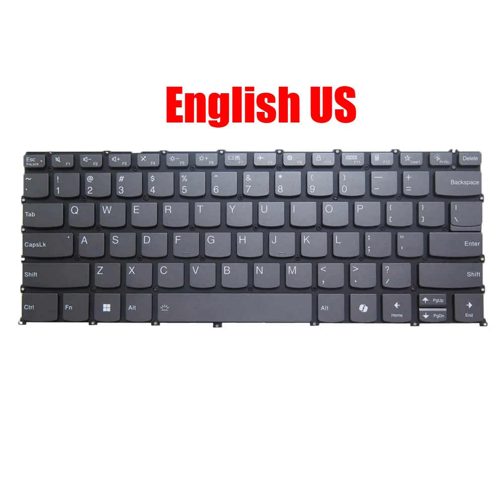 Laptop Keyboard For Lenovo For Ideapad Pro 5 14IMH9 83D2 English US Greece GK Czech CZ With Backlit Gray New