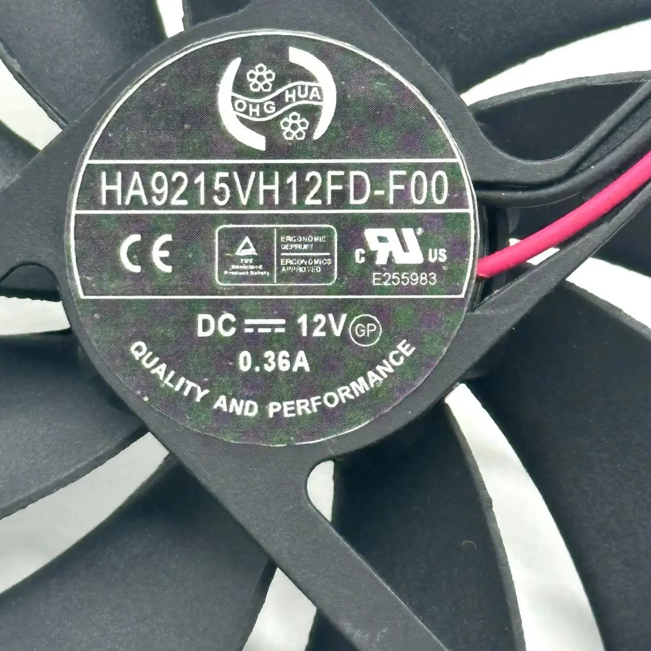 Ventilador de refrigeración de servidor de 2 cables, CC de HA9215VH12FD-F00, 12V, 0.36A, 90x90x15mm