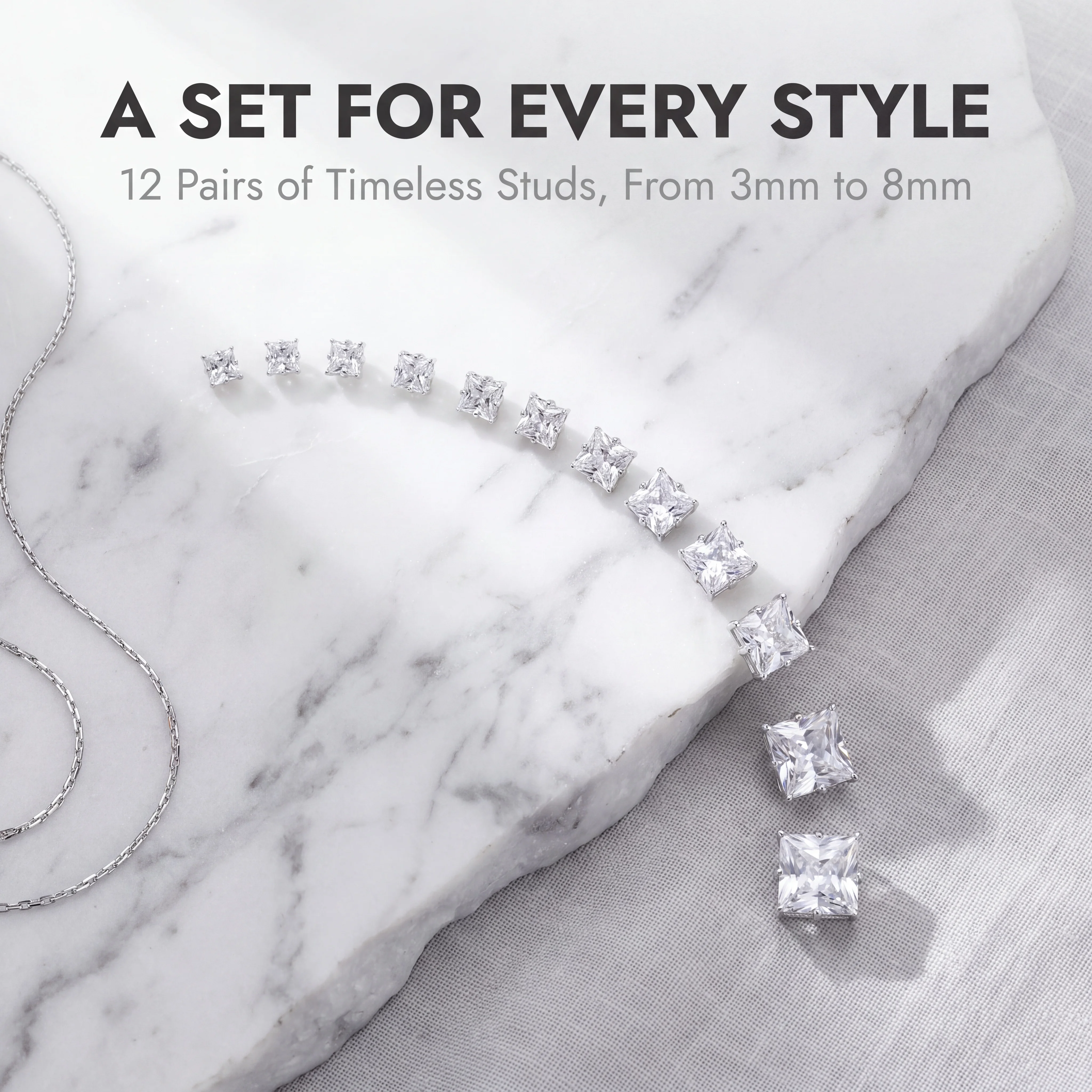 12 Pair/Set White Shiny Wedding Earrings Suit Men and Women Crystal Jewelry Accessories Oorbelen Jewelry Earrings