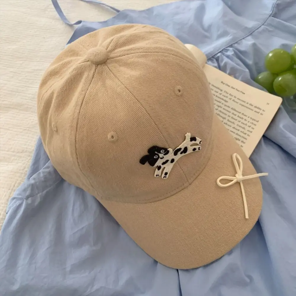 أزياء رصدت جرو التطريز قبعة بيسبول القوس القطن قبعة الشمس Snapback الكورية نمط بلغت ذروتها قبعة رياضية