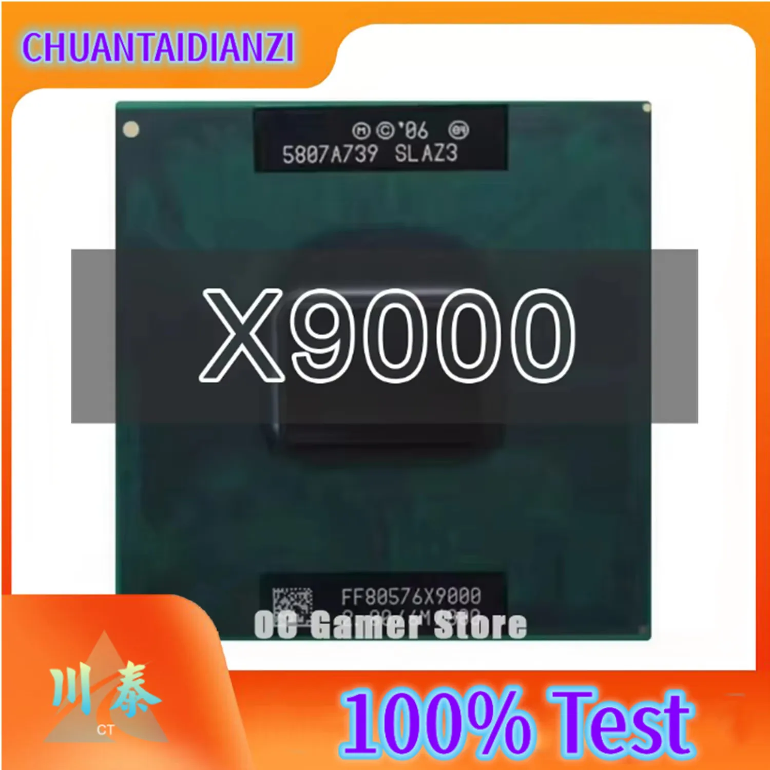 Core  X9000 SLAQJ/SLAZ3 CPU Laptop Processor Dual-Core Dual-Thread 6M 44W Socket P