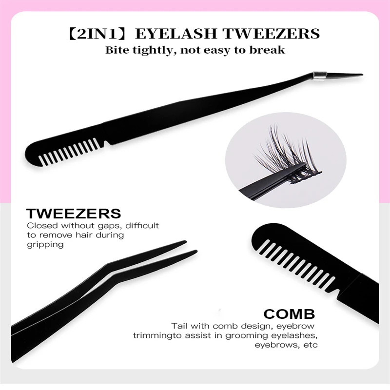 120 Clusters D Curl Eyelashes Handmade Thin Band Natural Adhesive DIY Segmented Eyelash Tweezers for Beauty Salons